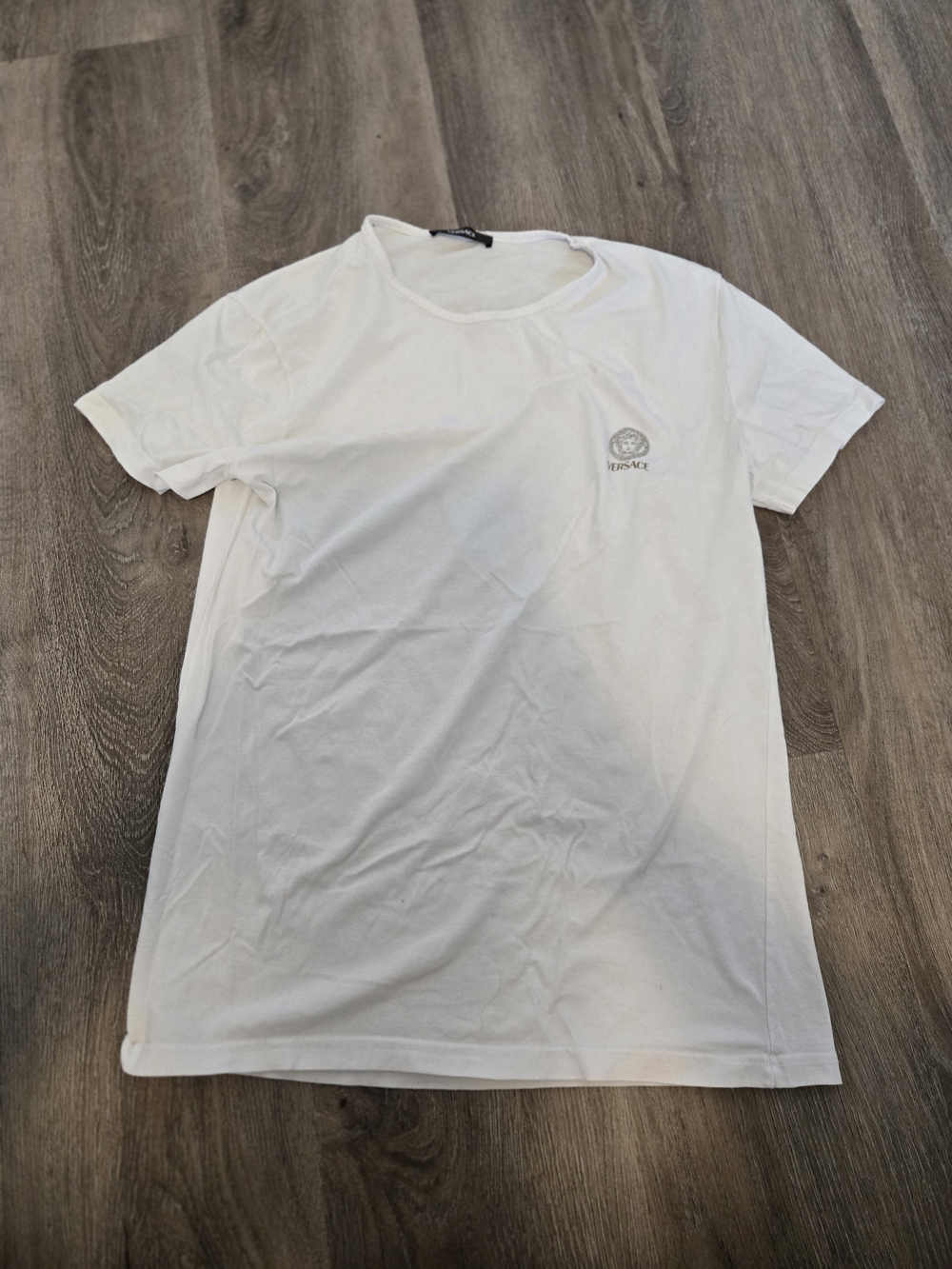 Versace White Short Sleeve Logo Crew T-Shirt